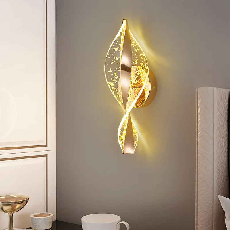 lampe murale contemporaine élégante dorée argentée glitter brillante entrée chambre salon étude