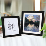 cadre photo noir blanc moderne peinture paysage fleurs architecture