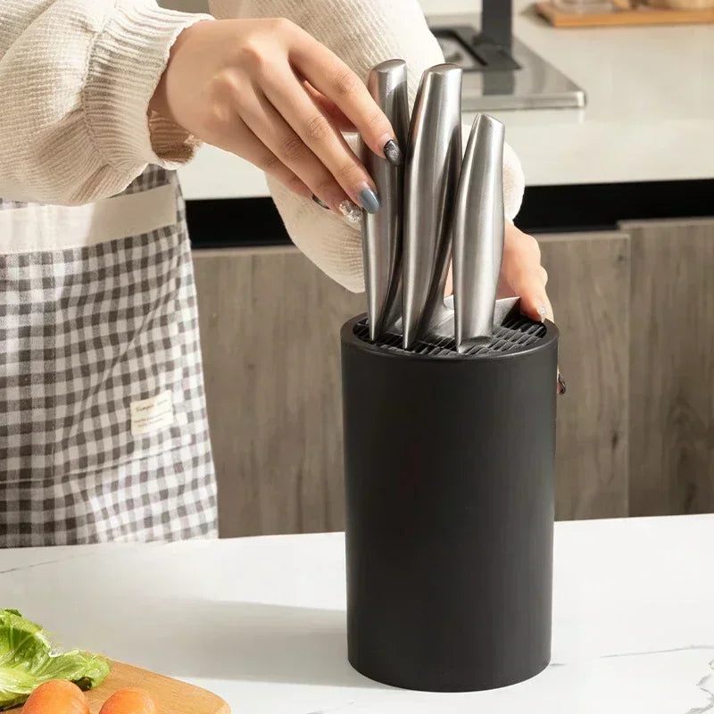 organisateur couteaux bloc rangement moderne noir respectueux environnement cuisine outils simple support