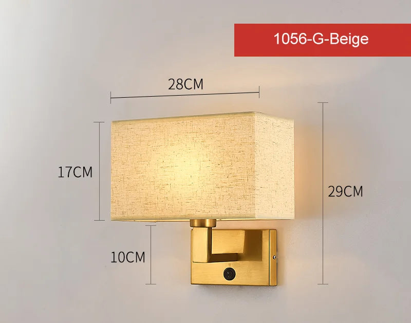 lampe murale moderne or beige tissu fini éclairage chambre salon 2000 82000lm led 90