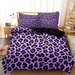 ensemble literie imprimé léopard violet noir moderne taies d'oreiller housse couette twin full queen