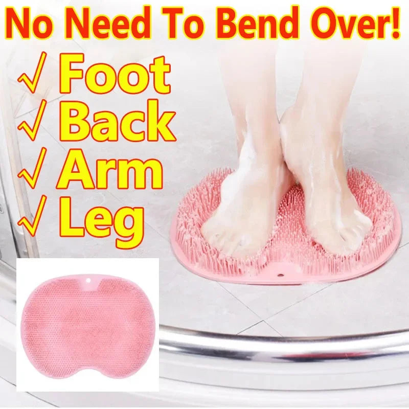 brosse massage dos pieds ventouse tapis bain douche exfoliation éponge rose bristles moderne sanitaire