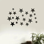 décoration murale stickers étoiles argent doré noir bleu blanc adhésif moderne chambre salon 20pcs