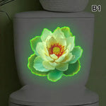 autocollant mural fleurs lotus feuilles nénuphar blanc vert jaune bleu réaliste adhésif chambre salon