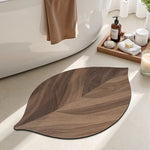 tapis bain absorbant séchage rapide antidérapant texture bois moderne marron clair veines naturel chaussons