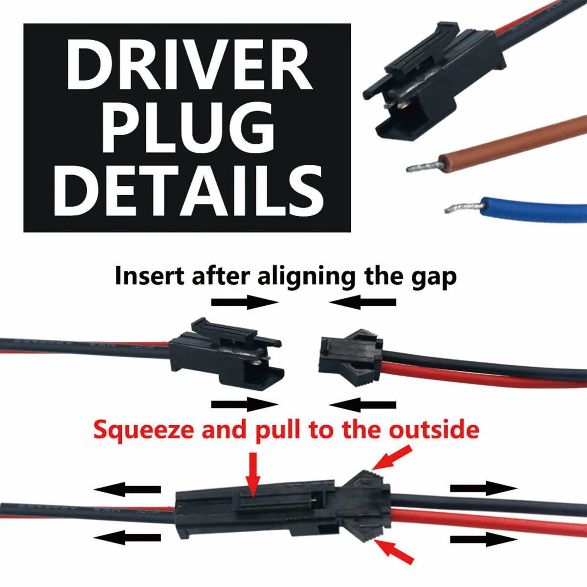 driver led étanche ip65 gris métallique plat industriel câbles couleur tension ip65 120v 240v