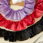 rubans plissés blanc bleu clair violet vert clair rouge noir 7cm largeur polyester classique