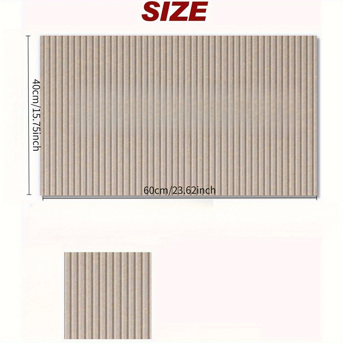 panneau mural décoratif minimaliste beige gris blanc rainures verticales régulières dimensions 40cm 60cm abstrait