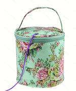 sac main rond polyestère réutilisable multi usages vert rose patchwork vintage fleur animal gravures