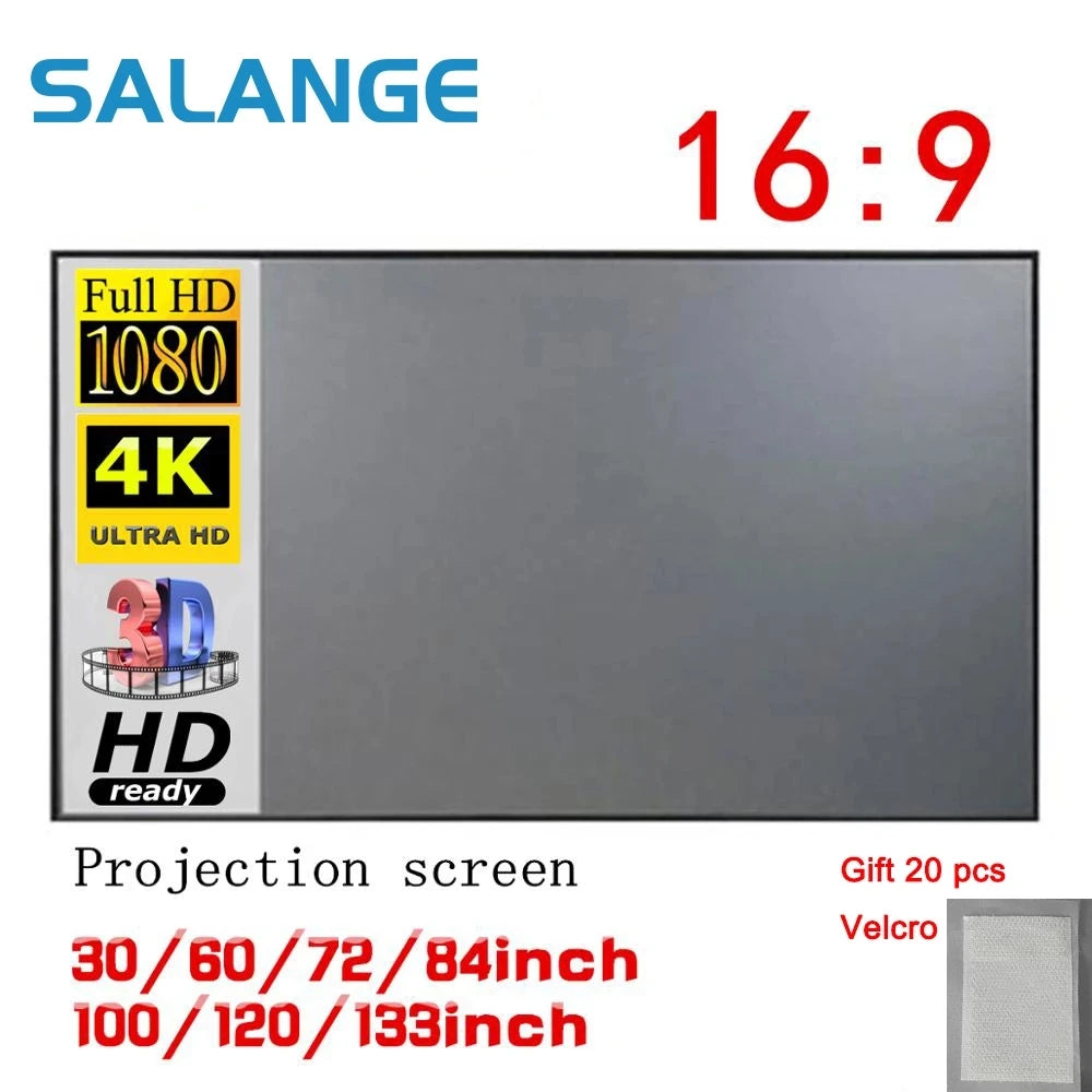 projecteur écran tissu réfléchissant 100 120 pouces adhésif velcro moderne portable