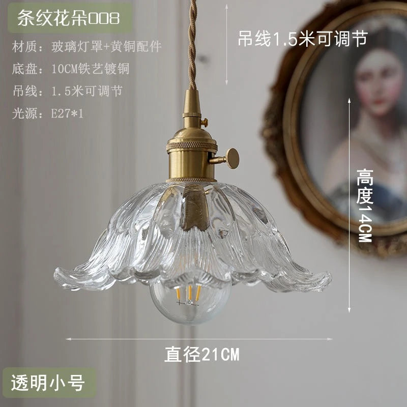 lampe suspendue verte fleur transparent vintage ampoule chaîne interrupteur chambre restaurant exposition