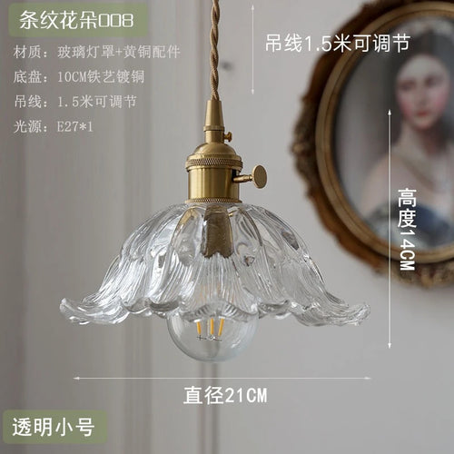 lampe suspendue verte fleur transparent vintage ampoule chaîne interrupteur chambre restaurant exposition