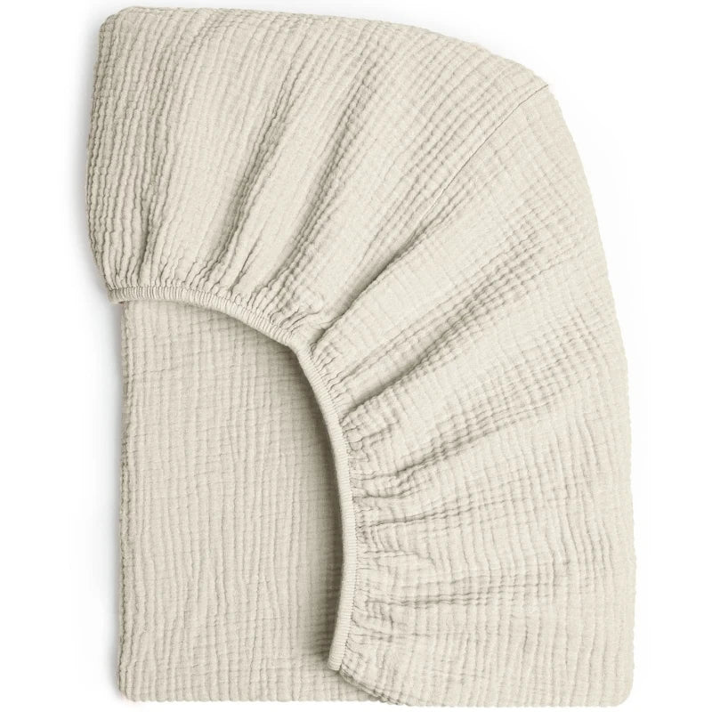 drap housse berceau coton rayures horizontales beige marron clair vert pastel rose pâle gris