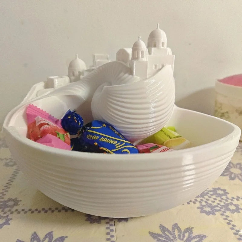 boîte rangement blanche coquillage motifs géométriques moderne minimaliste bijoux clés monnaie porte cartes ornement