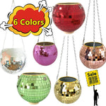 boule disco suspendue pot fleur décoratif moderne chaîne plante d'intérieur
