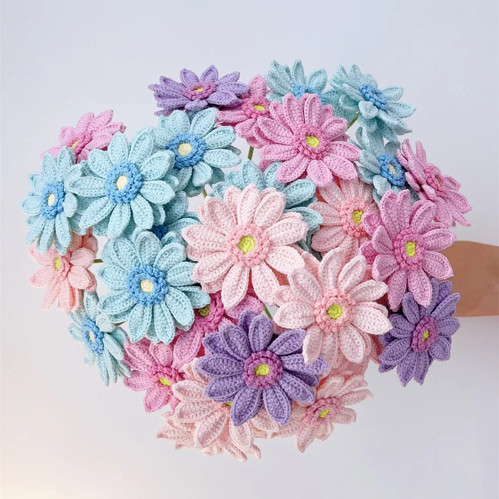 bouquets fleurs artificielles rose bleu violet jaune décoration intérieure artisanale mariage anniversaire