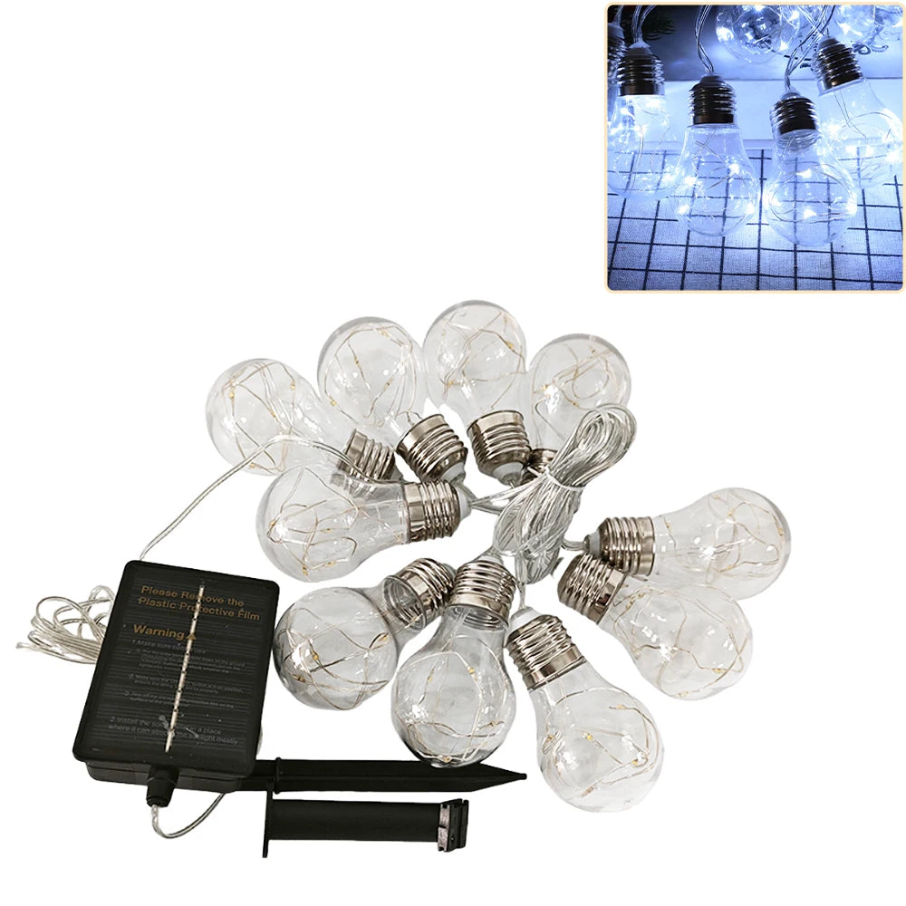 guirlande solaire transparente led multicolore decoration exterieure jardin fête mariage