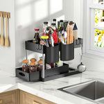 rangement sous évier noir moderne niveaux clips antislip pads tubes support