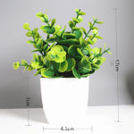plantes artificielles feuilles eucalyptus bonsaï vert pot blanc décoration intérieure extérieure moderne anniversaire