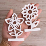 porte carte silicone forme fleur moderne blanc adhésif minimaliste motifs floraux légèrement rugueux