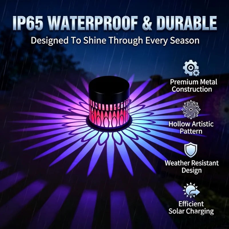 lampe solaire projectrice effet lumineux floral moderne étanche extérieur décoration jardin multicolore transparent