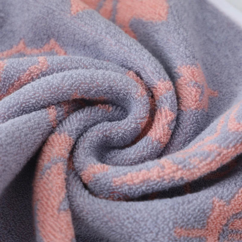 serviettes coton gris rose jaune feuilles stylisées séchage rapide machine moderne clips