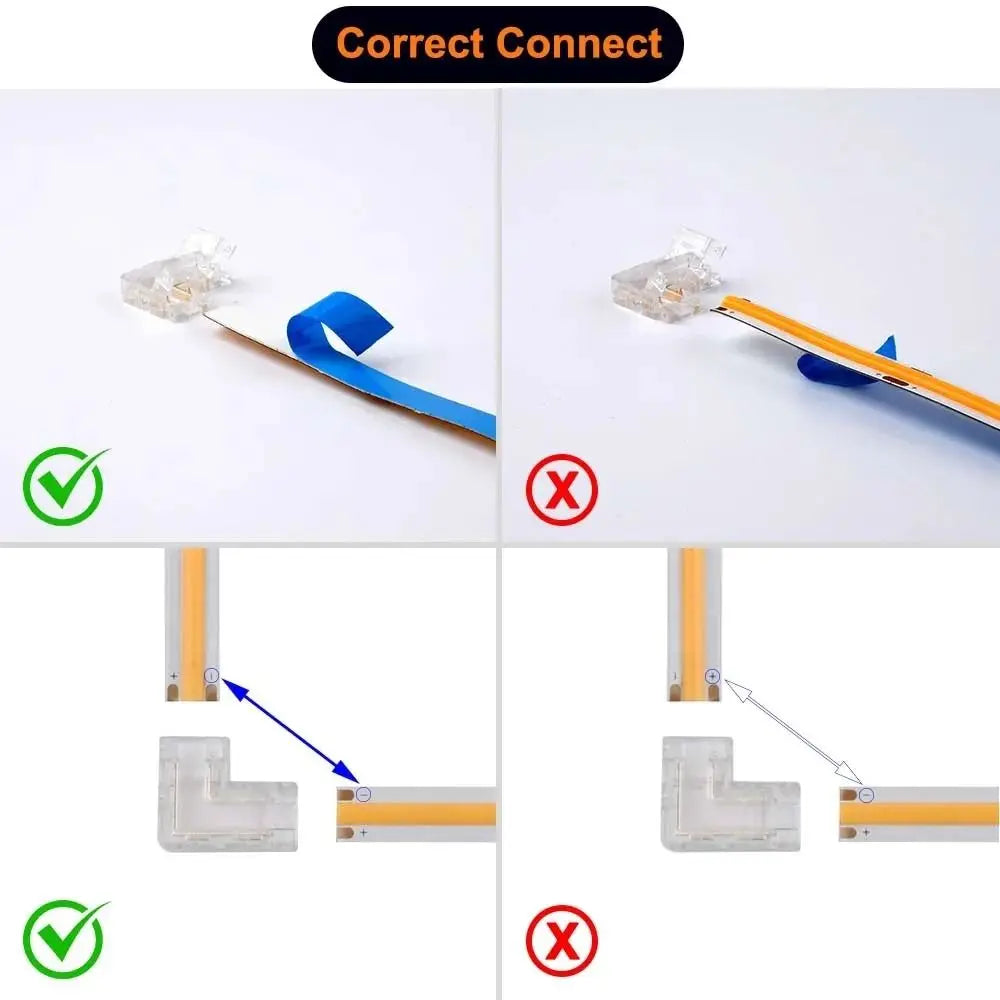 connecteur led transparent broches adhésif moderne pratique 10mm
