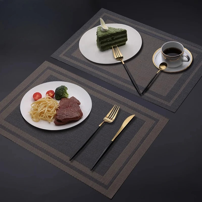 tapis table moderne gris beige noir bleu rayures horizontales verticales texture tissée respectueux environnement