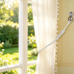 corde torsadée blanc anneaux rideaux ajustables tissés main classique minimaliste wabi sabi
