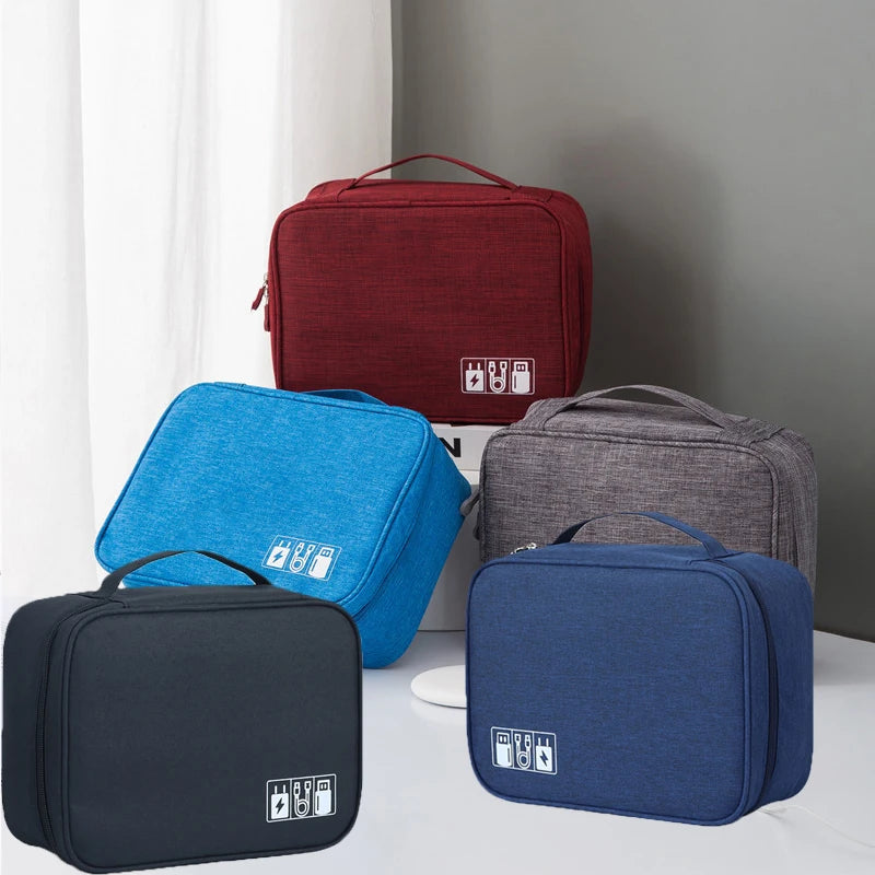 Sac rangement multi usages toile épaisse gris bleu marine pratique rechargeable adaptateurs USB