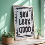 affiche murale hexagone moderne minimaliste noir blanche points bordure rectangle vertical