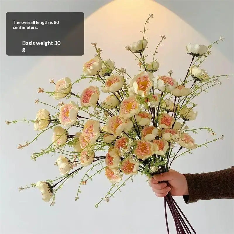 bouquet fleurs artificielles rose blanc bleu moderne élégant vase transparent décoration intérieure anniversaire mariage