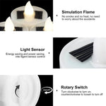 bougies solaires led sans flamme étanches rechargeables extérieur jardin décoration maison moderne blanc simulateur