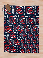 couverture ulster rugby bleu marine rouge blanche logo moderne portable anti boulochage peluche voyage