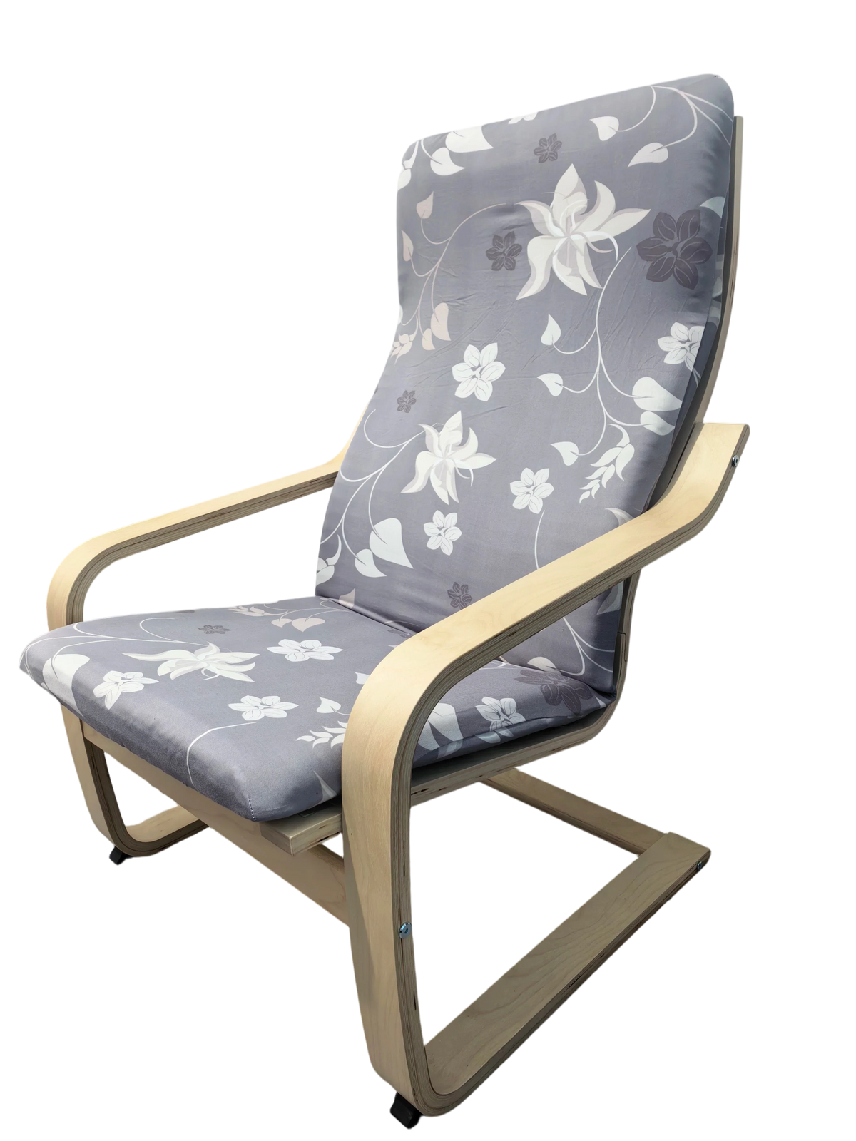 housse chaise gris clair fleurs blanches moderne salon élasthanne polyester imperméable extensible