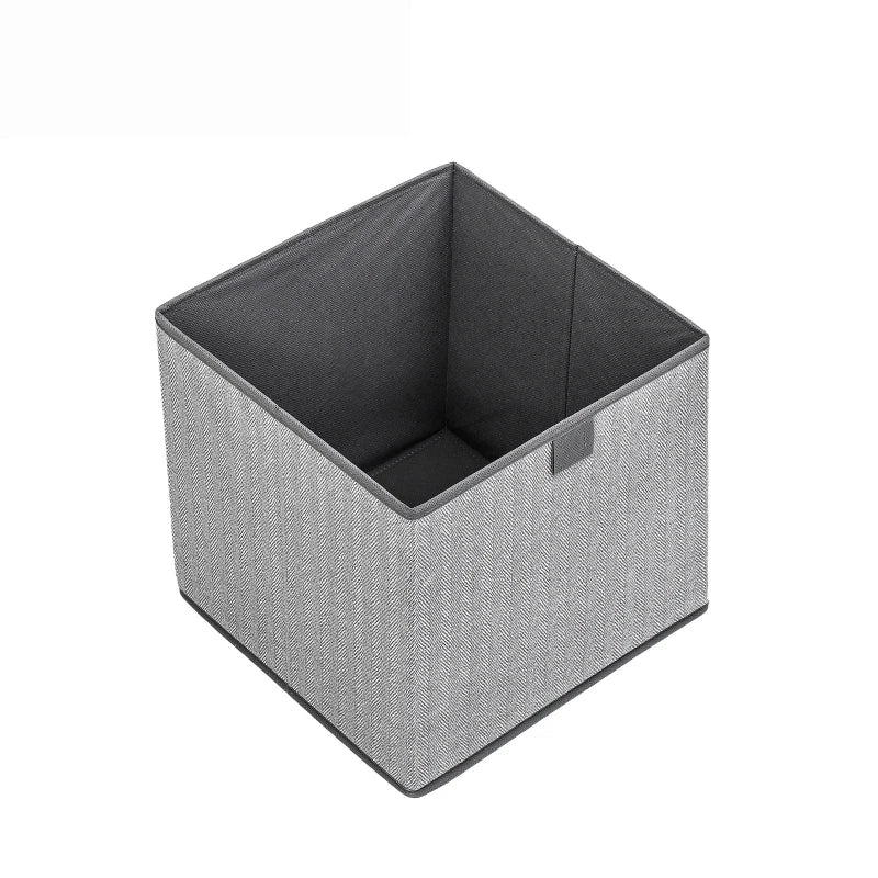 boîtes rangement pliables tissu lin beige poignées métalliques moderne organisation chambre enfants jouets