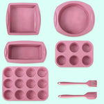 moules gâteaux silicone spatule pinceau pâte set rose clair modernes cuisine