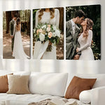 toile impression personnalisée mariage bleu pastel jaune orange classique moderne rétro decoration mur