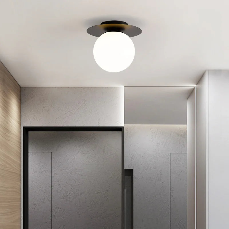 lampe moderne sphérique noir doré minimaliste éclairage intérieur chambre salon