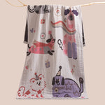 serviette bain coton biologique noël dessin animé moderne rectangle opaque lavable machine haute absorption