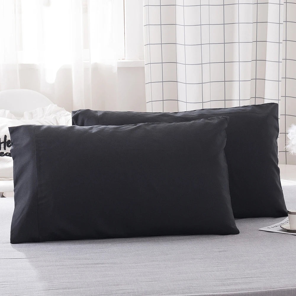 protège oreiller gris uni moderne qualité polyester lit maison simple 20x30inch