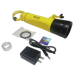 torche poche rechargeable jaune noire led antidérapante plongée sport sécurité