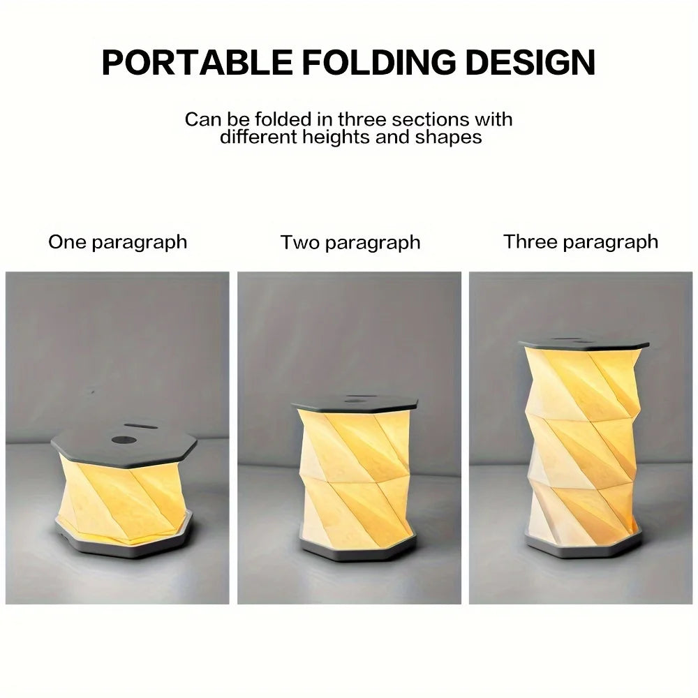 lampe table pliable origami gris beige moderne led rechargeable sans fil