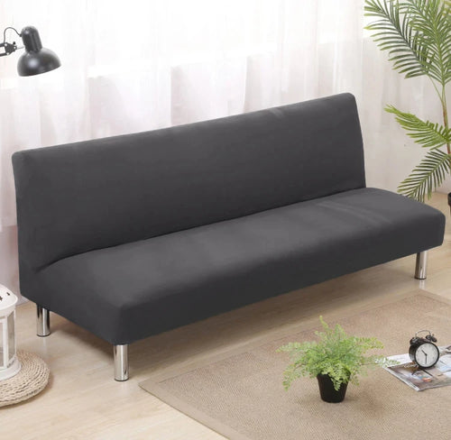 housse canapé extensible tissu uni moderne salon lit gris beige décoratif