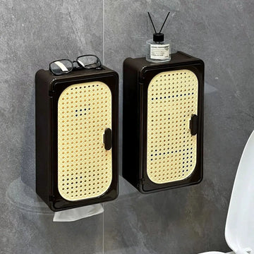 rangement mural moderne porte rouleau papier toilette support rack salle bain tissu naturel panneaux