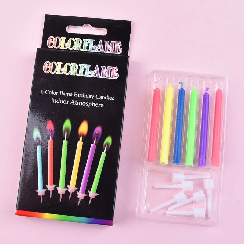 bougies colorées anniversaire gâteau décorations fleurs fruits texte happy birthday moderne festive