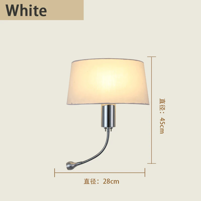 lampe murale moderne abatjour tissu texturé beige clair noir minimaliste fixée mur chambre coucher