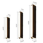 applique murale moderne led noire verre trempé ip65 7cm 37cm salon extérieur