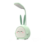 lampe table vert pastel rose pastel dessin animé oreilles lapin moderne pliable recharge usb