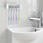 porte brosse dents adhésif moderne blanc rose gris bleu clair texture lisse pratique
